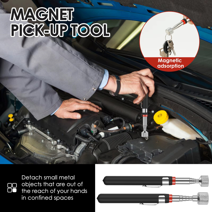 Toorise Magnetisches Pickup Werkzeug Set, faltbarer Metall-Greifer in Silber - Bild 6