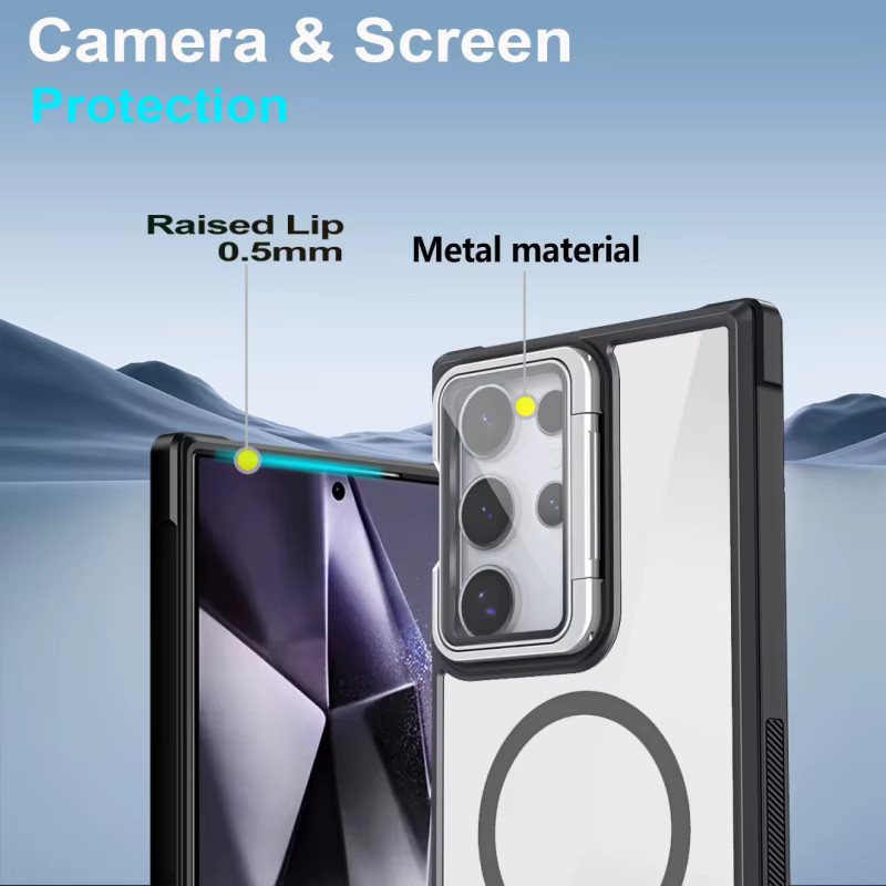 Transparente Magnet-Schutzhülle für Samsung Galaxy S26 S25 S24 S23 Ultra Plus mit Acryl-Linsenhalterung und MagSafe-Kompatibilität - Bild 5