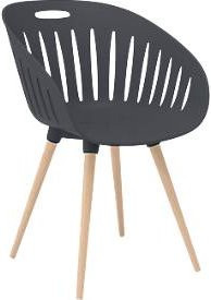 Topstar Outdoor-Stuhl T2023 Set aus 2 Stück, ergonomische Kunststoffschale mit Armlehnen und Buchefüßen, anthrazit - Bild 1