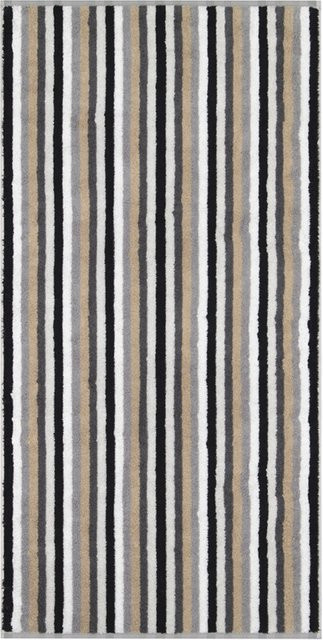 Duschtuch cawo SHADES Streifen in Grau und Beige, Breite: 70 cm, Höhe: 140 cm - Bild 1