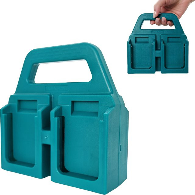 Tragbares Batterie-Aufbewahrungsregal in Türkis für Makita 18V Akkus (ohne Batterien) - Bild 1