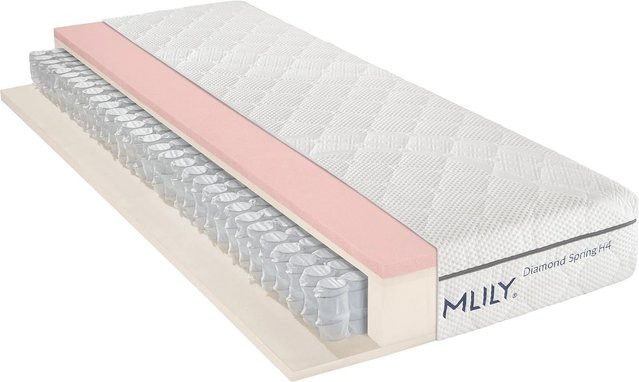 MLILY Diamond Taschenfederkernmatratze mit SmartFoam, Lyocell und Polyester, Weiß, B/T/H: 90 x 190 x 23 cm - Bild 1