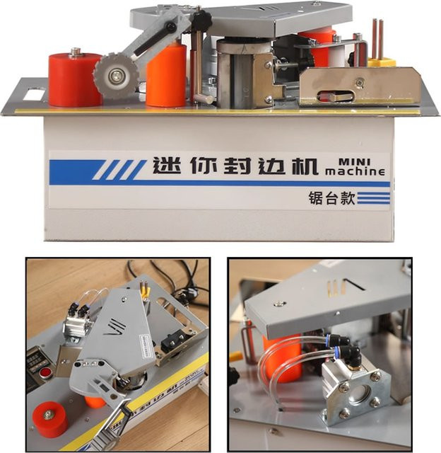 Butoy 800W Holzbearbeitungs-Kantenanleimmaschine mit Sägetisch für PVC und doppelseitiges Kantenanleimwerkzeug-Set - Bild 1