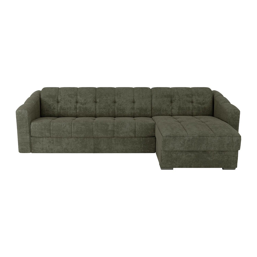 Vente-unique Schlafsofa Darielo in Khaki, modernes L-Shape Sofa mit Stoffbezug, Breite: 295 cm, Tiefe: 152 cm, Höhe: 90 cm - Bild 2