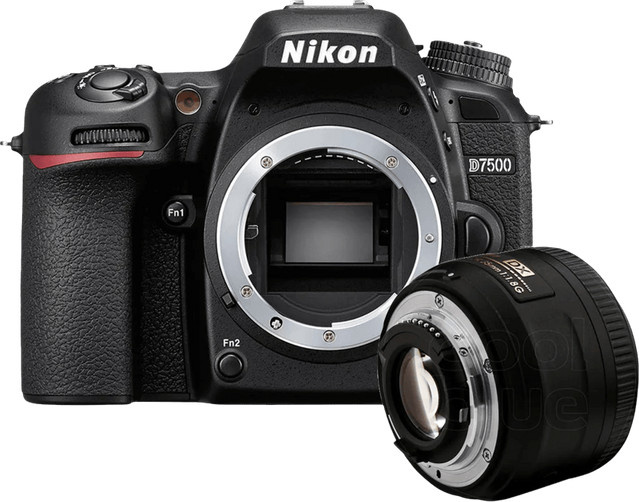 Nikon D7500 DSLR Kamera mit AF-S 35mm f/1.8G DX Objektiv in Schwarz - Bild 1