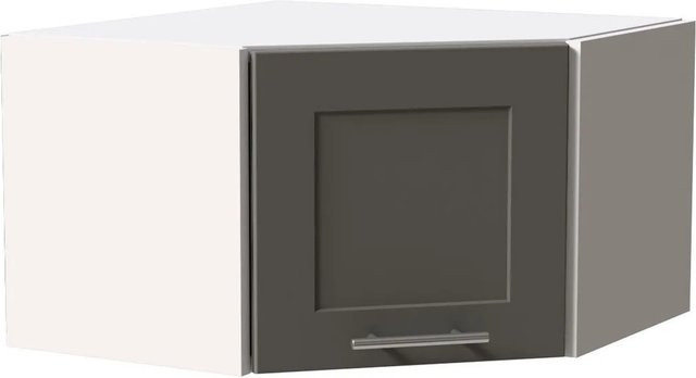 Feldmann-Wohnen Eckhängeschrank Oslo W10 in Weiß und Dust Grey Matt mit Soft-Close-Türen, B/T/H: 60 x 60 x 36 cm - Bild 1