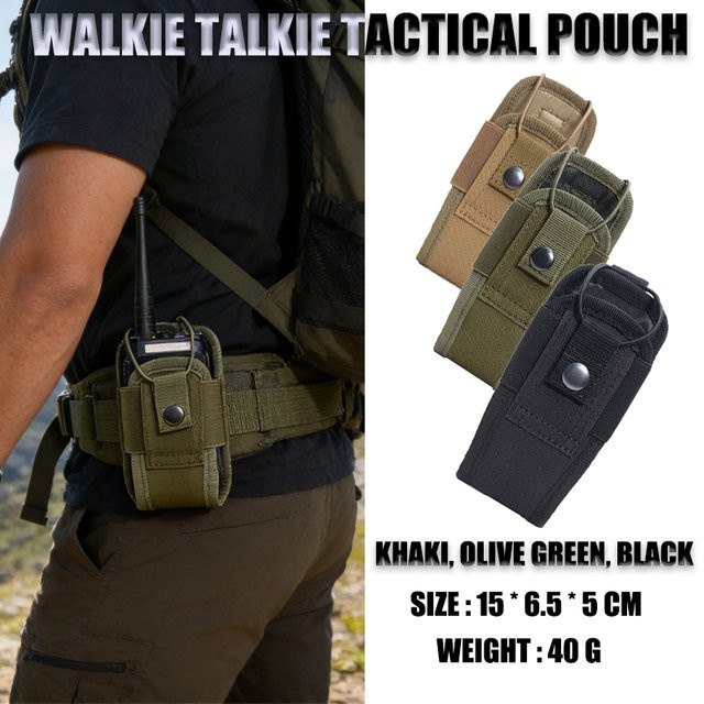 Aitalker Taktische Walkie-Talkie-Tasche in Beige, MOLLE-kompatible Multifunktions-Hüfttasche und tragbare Funkgeräte-Schutzhülle für die Jagd - Bild 1