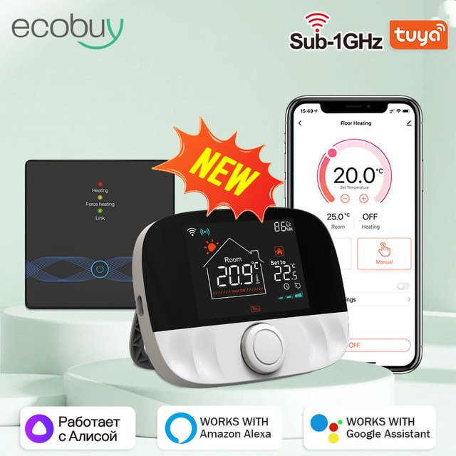 Tuya Smart Home Wifi Heizungsthermostat zur App-Steuerung für Bodenheizung Wasser und Gas Kessel in Weiß - Bild 1