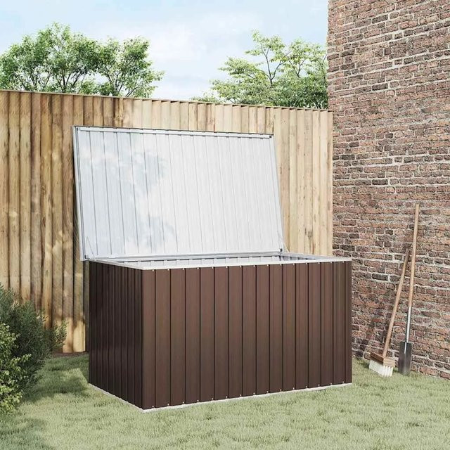Gartenbox Furnicato in Braun aus verzinktem Stahl und Kunststoff, B/T/H: 171 x 99 x 93 cm - Bild 1