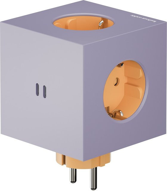 Avolt Mehrfachstecker Square Limited Edition Bauhaus-Archiv mit 2 USB-C Anschlüssen in Lavender Glow - Bild 1