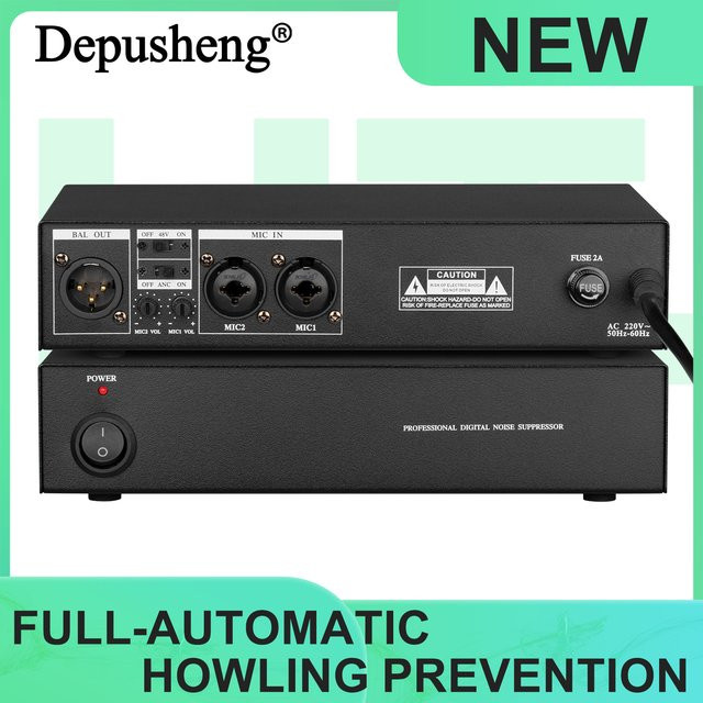 DEPUSHENG Feedback Destroyer HT-2300 mit One-Key Auto Anti-Feedback Notch-Filter in Schwarz für KTV, Bühne und Konferenzen - Bild 1