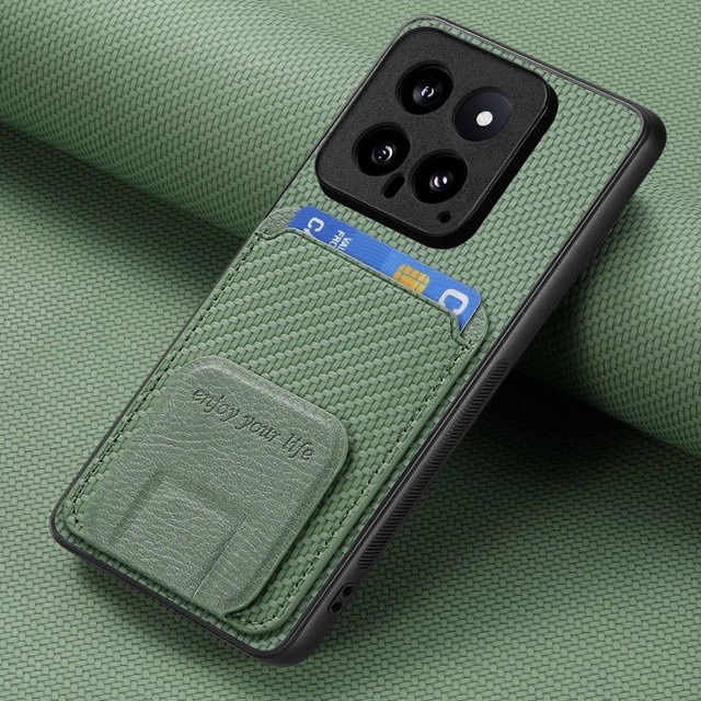Xiaomi Handyhülle mit Kartenfach und Magnetfunktion für Redmi Note 14, Redmi Note 11 5G und K80, Farbe: Grün - Bild 1