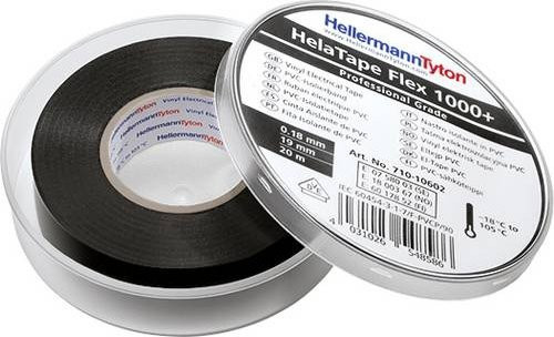 HellermannTyton HelaTape Flex 1000+ Isolierband Schwarz Breite: 19 mm, Länge: 33 m - Bild 1