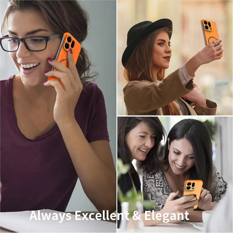 Schlanke und stoßfeste magnetische Handyhülle für OPPO Find X9 Pro in Blau oder Orange mit mattem Finish und kratzfestem PC-Schutz - Bild 4