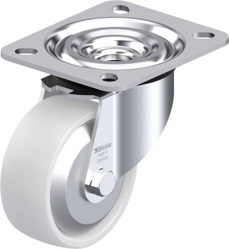 Blickle Lenkrolle L-PO 80R-FA in Weiß mit Stahl- und Kunststoffkomponenten, Rad-Durchmesser: 80 mm, Tragfähigkeit: 220 kg - Bild 1