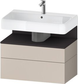 Duravit Waschtischunterschrank Qatego in Grau Matt mit einer Tür und einer Schublade, Wandhängend, B/T/H: 79 x 47 x 59 cm - Bild 1