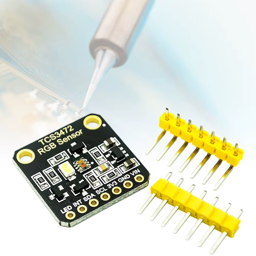 VODOOL TCS34725 Farbsensor-Erkennungsmodul IIC RGB-Farbdetektor mit Helligkeitssensor für Arduino und STM32, Schwarz - Bild 4