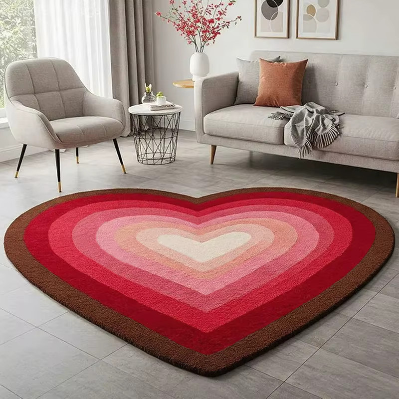 VIKAMA Herz-Teppich in Rot für Wohnzimmer, Badezimmer und Schlafzimmer - Bild 2