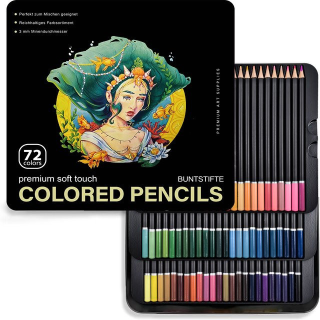 Art Supplies Buntstifte-Set mit 72 Premium-Farbminen in Multicolour für erwachsene Künstler - Bild 1