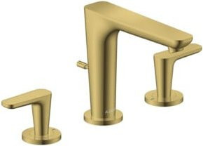 Hansgrohe Axor Citterio Waschtischarmatur 3-Loch in Gold mit zwei Griffen und Pop-up-Abflussgarnitur - Bild 1