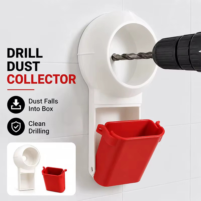 GUHE Wandbohrer-Staubsammelbox mit abnehmbarem Staubsammler in Rot und Weiß für DIY-Renovierungen und Haushaltsreinigung - Bild 4