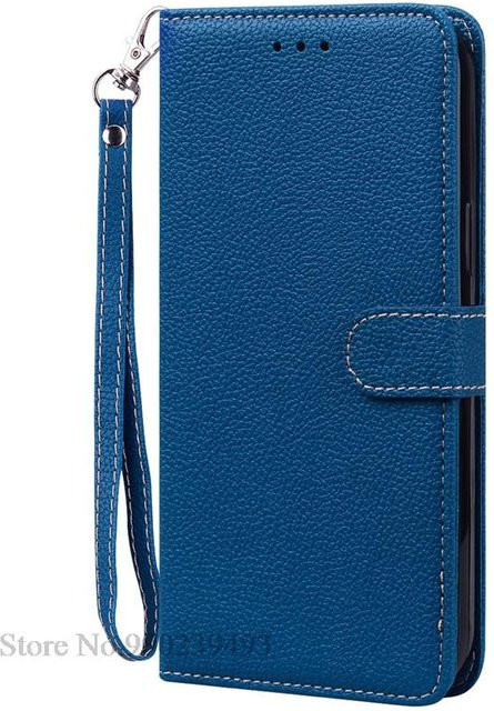 Xiaomi Mi 8 Lite Mi 8 SE Mi 8 Pro Leder-Wallet-Schutzhülle in Blau - Bild 1