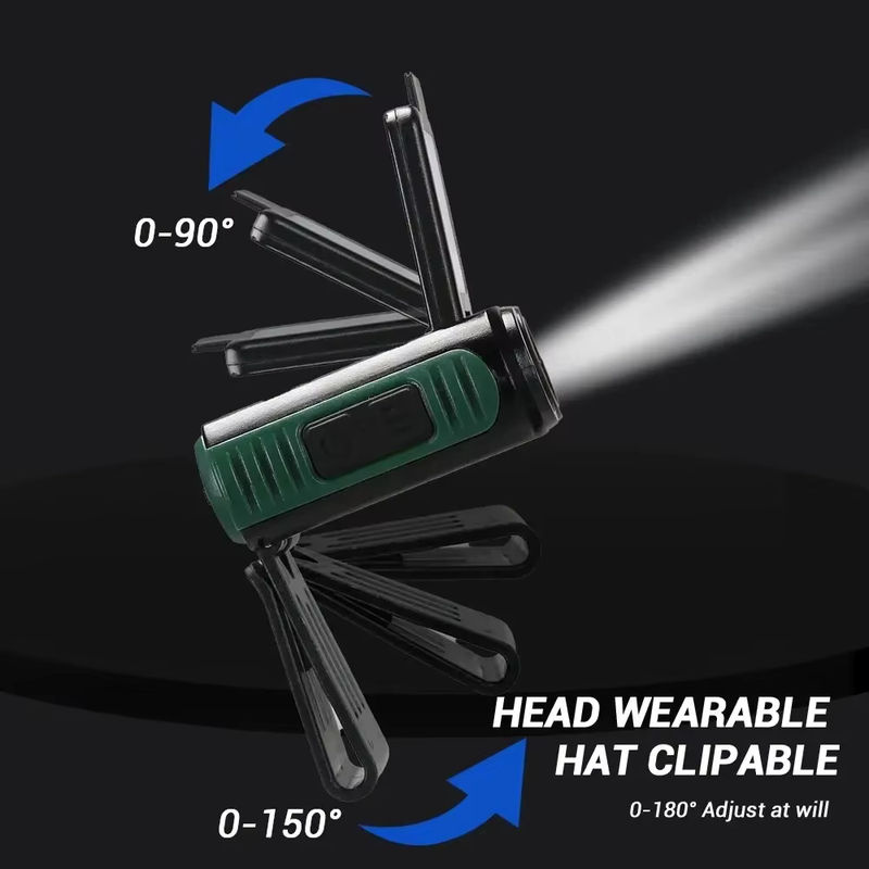 USB aufladbarer COB LED Scheinwerfer mit Clip-Kappe für Angeln und Camping - Bild 4