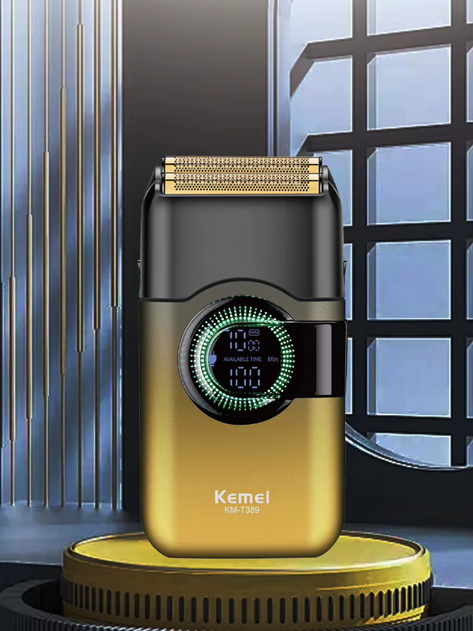 Kemei T389 Elektrischer Rasierer, Herren, Gelb-Gold - Bild 4