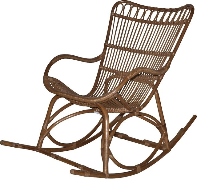 Schaukelstuhl Chris von Möbel direkt online in Braun aus Rattan mit Armlehnen, B/T/H: 122,0 x 54,0 x 65,0 cm - Bild 1
