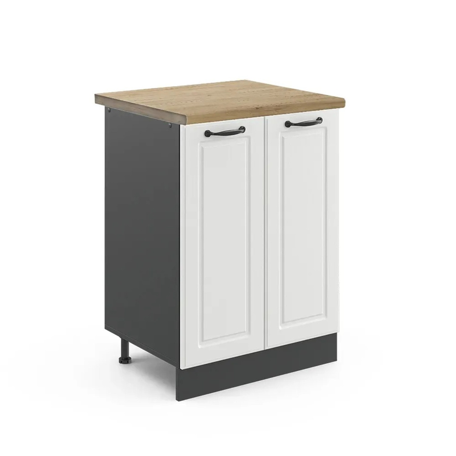 Vicco Küchenunterschrank R-Line Landhausstil in Weiß und Anthrazit mit Eichenoptik, B/T/H: 60 x 60 x 81,6 cm - Bild 2