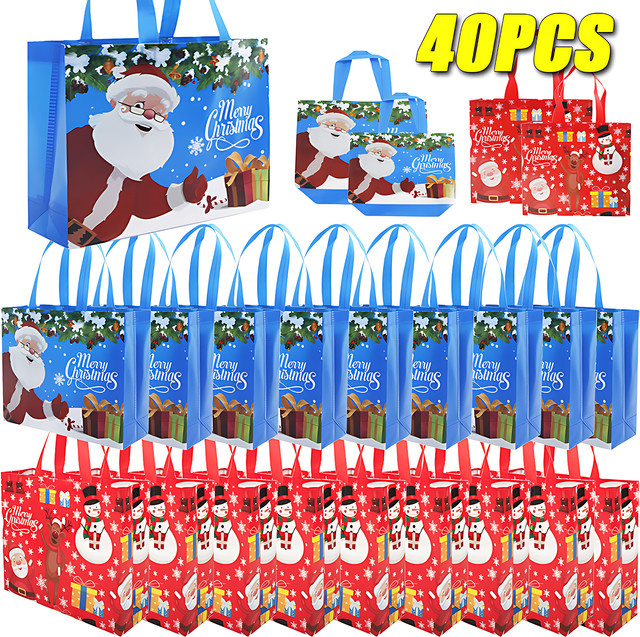 40 Stück Weihnachts Geschenktüten in Rot zur Geschenkverpackung und Dekoration - Bild 1