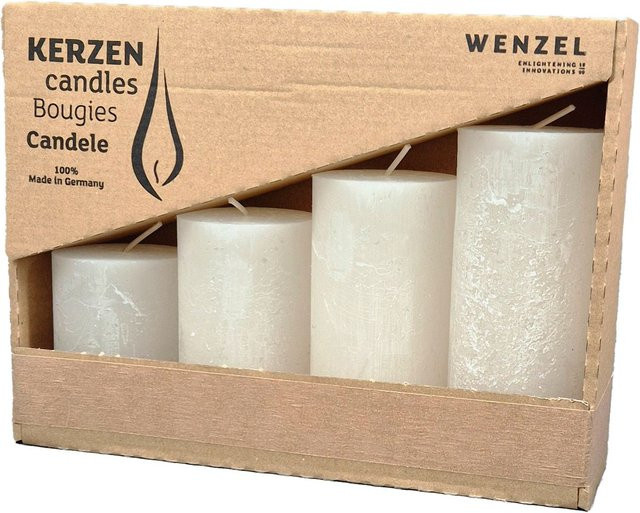 Wenzel Adventskerzen Rustic 4er-Set aus Wachs in Wollweiß - Bild 1