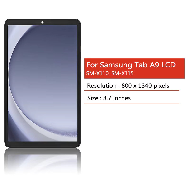 Samsung Tab A9 LCD Display Touchscreen Digitizer Glas Panel Montage in Schwarz für SM-X110 und SM-X115 (8,7 Zoll) - Bild 2