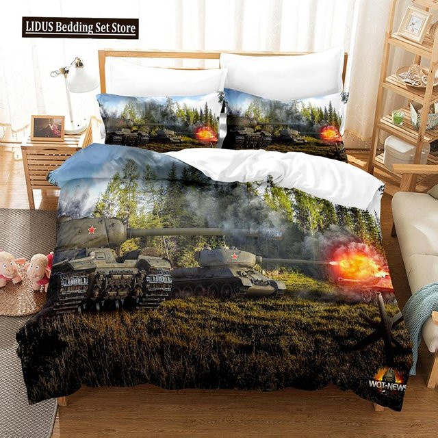 JMG Household Supplies Bettbezug mit Panzer-Motiv in Multicolour, Set aus Bettbezug und Kissenbezug, B/H: 135 x 200 cm - Bild 1