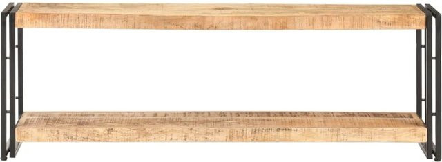 vidaXL TV-Schrank aus Mangoholz und Eisen in Braun im industriellen Look B/H/T: 120 x 30 x 40 cm - Bild 1