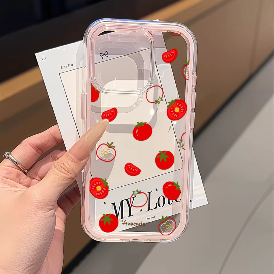 Transparente TPU-Schutzhülle mit Tomatenmuster für Samsung Galaxy S26 Ultra, S26, S25 Ultra, S25 Plus, S23, S22, A56, A36, A57, A37 – Stoßfeste Abdeckung - Bild 2