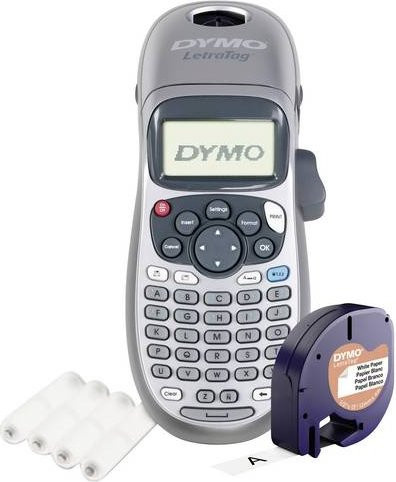 DYMO LetraTag LT 100H Beschriftungsgerät Silber Bundle mit LT 12mm Schriftband - Bild 1