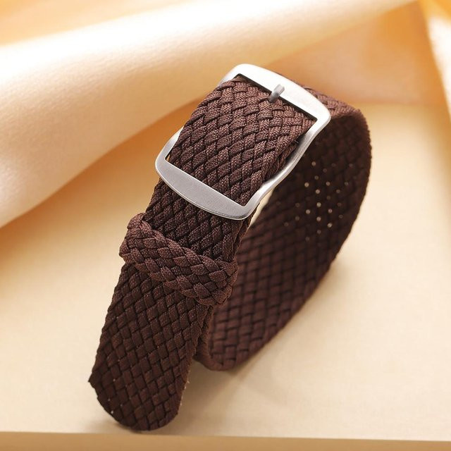 Uhrenarmband Nylon Gewebtes Canvas, braun, Unisex, 16mm - Bild 1