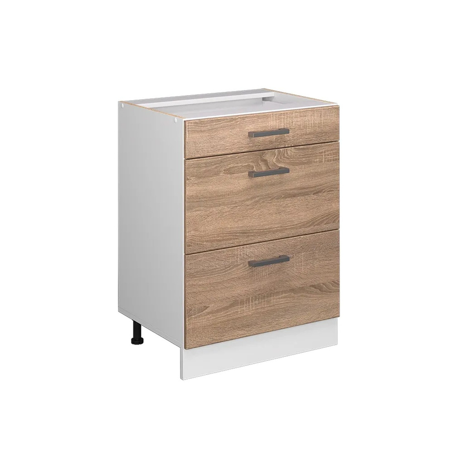 Vicco Küchenunterschrank R-Line Sonoma Weiß mit Schubladen Breite: 60 cm - Bild 2