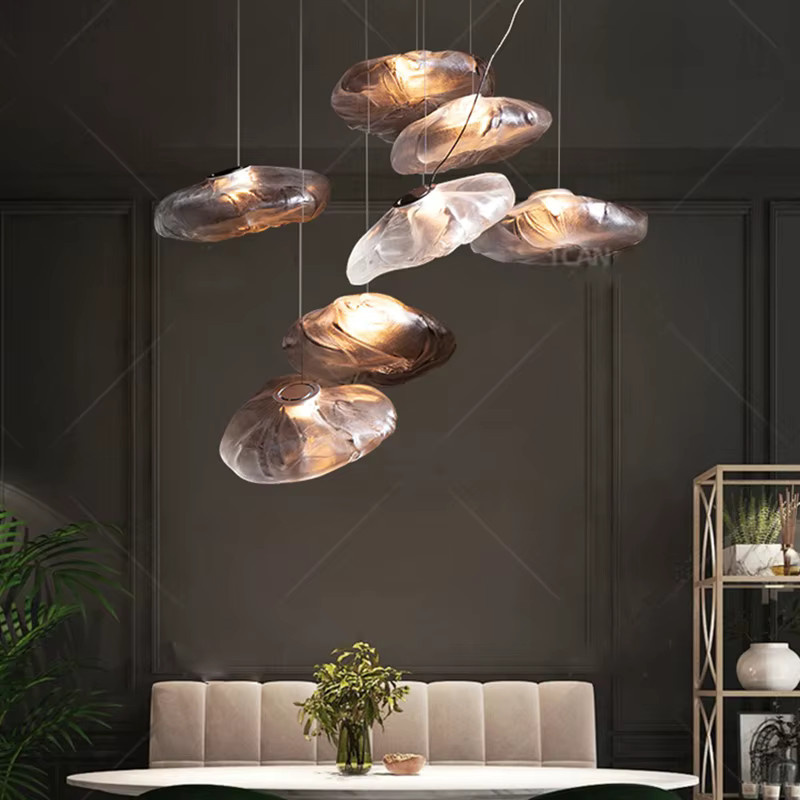 YUENSLIGHTING Pendelleuchte in Silber mit Glaselementen im skandinavischen Design für dein Esszimmer - Bild 4