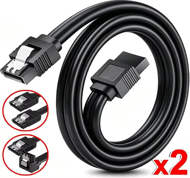 BRYNTHORX SATA-III-Datenkabel in Schwarz für HDD, SSD und CD-Laufwerke - Bild 1