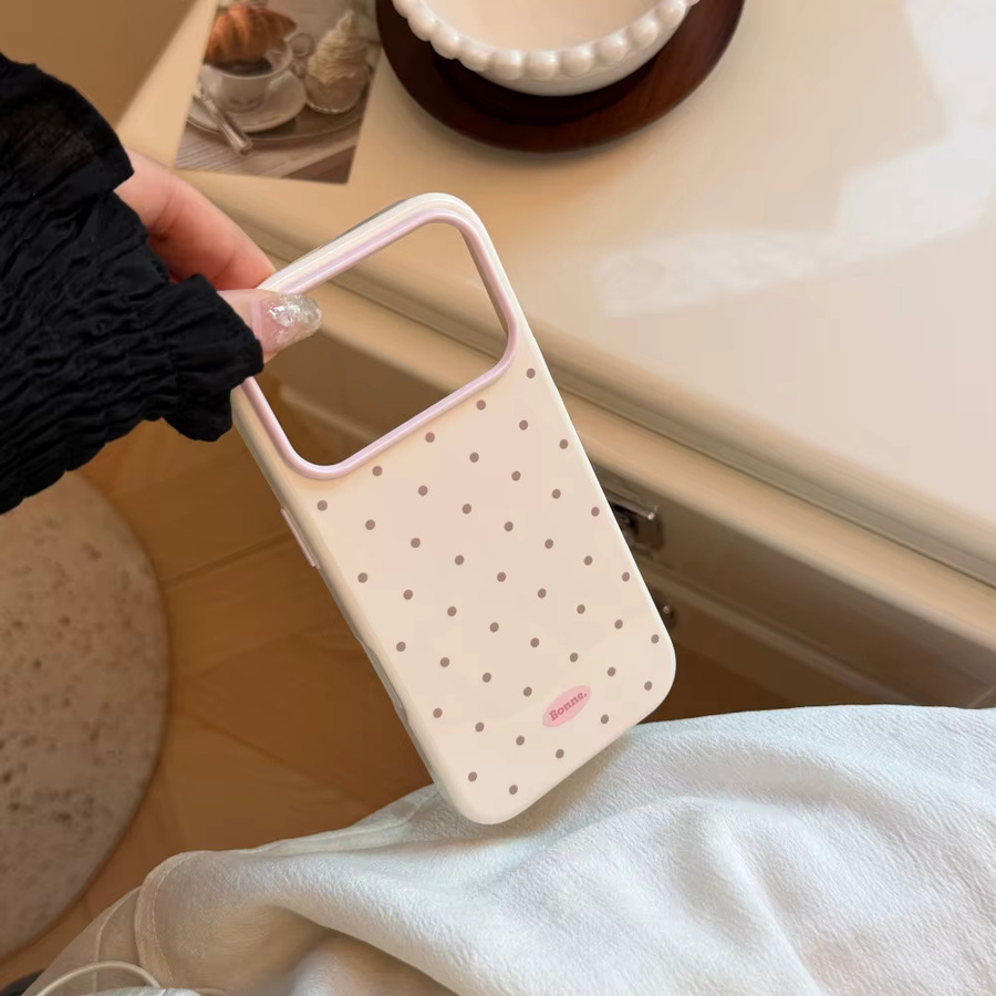 Loobival Ultra Slim Handyhülle mit Polka Dot Design für iPhone 17 16 15 14 13 Pro Max, Stoßfeste Schutzhülle in Multicolour und Gelb - Bild 2