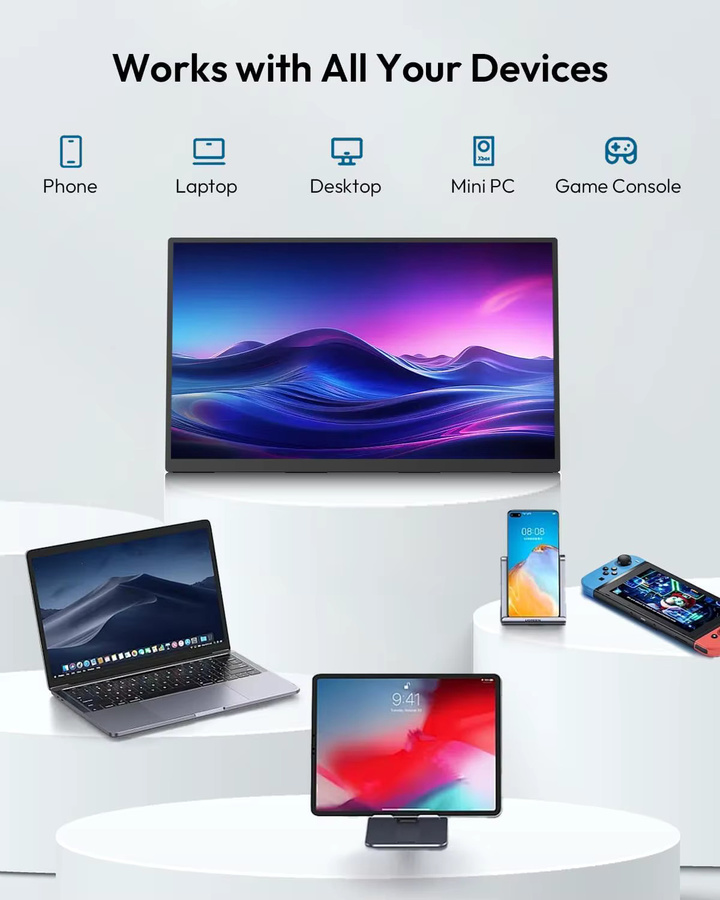 UPERFECT UGame 23,8 Zoll QLED Gaming Monitor, 120Hz, Full HD, 125% sRGB, 350 Nits, Schwarz, USB-C und HDMI Anschluss für Xbox, PlayStation und Nintendo Switch - Bild 4