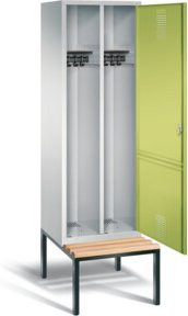 C+P Spind Evolo mit Front in Viridingrün und Korpus in Lichtgrau, H x B x T: 209 x 61 x 50 cm - Bild 1