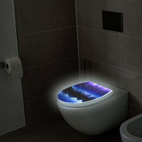 Cornat WC-Sitz LED aus MDF mit Softclose-Funktion in Blau, B: 43,5 cm, T: 37,0 cm, H: 3,26 cm - Bild 2