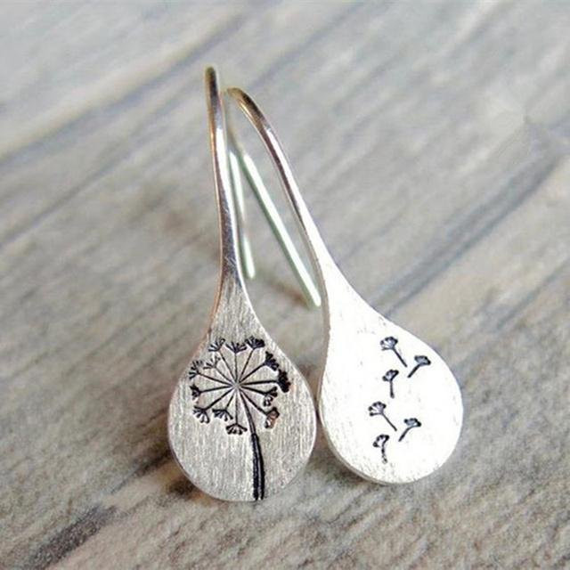 YIRAN Jewelry Ohrringe, Silber Farbe, Löwenzahn, Damen - Bild 1