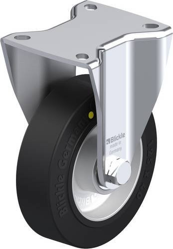 Blickle Bockrolle BH-ALEV 125K-1-EL in Schwarz und Grau aus Stahl mit 125 mm Rad-Durchmesser und 250 kg Tragfähigkeit - Bild 1