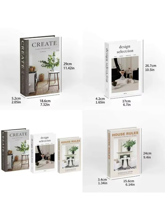 3er-Set Dekorative Attrappen-Bücher im europäischen Stil als Aufbewahrungsboxen für Café und Hotel - Bild 3
