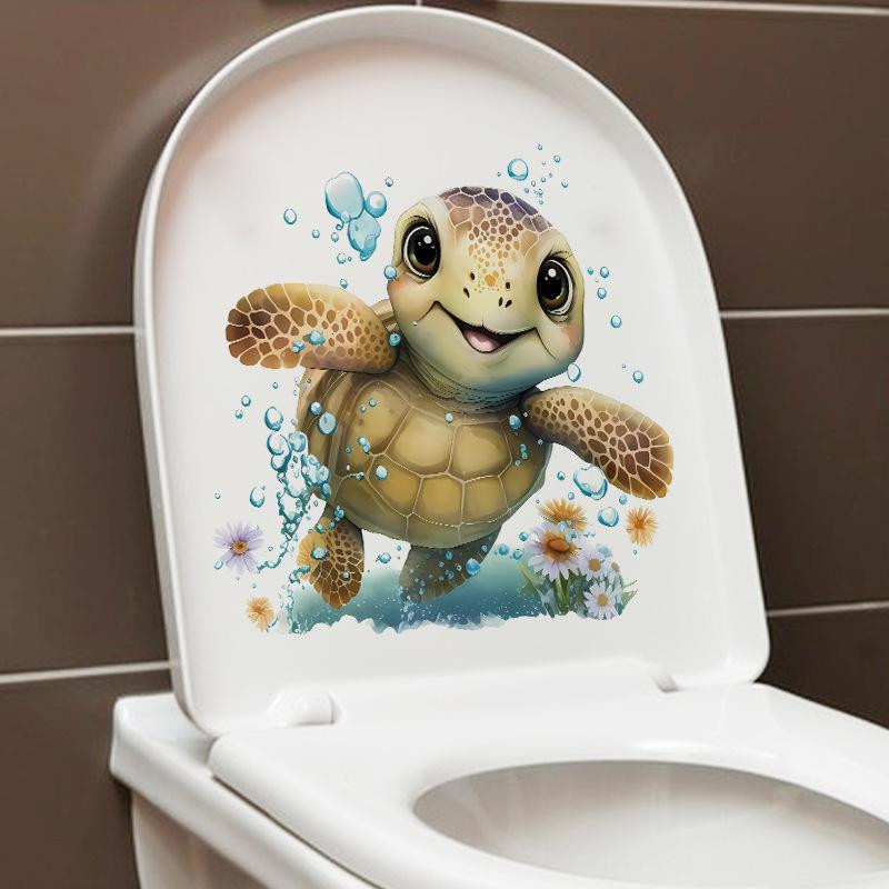 Wasserdichter Schildkröten Wandaufkleber von xianyi01 für Badezimmer, Toilette, Tür oder Kühlschrank in Mehrfarben - Bild 3