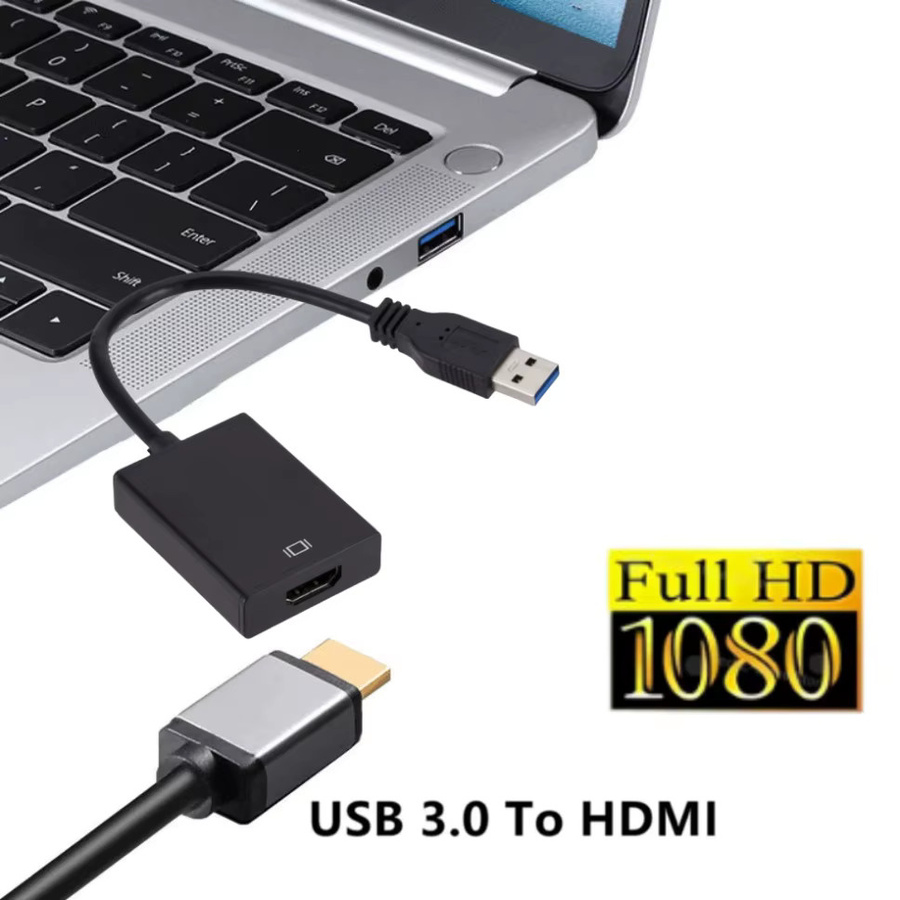 GRWIBEOU USB 3.0 zu HDMI Konverter HD 1080P Audio-Video-Adapter in Schwarz für PC und Laptop - Bild 5